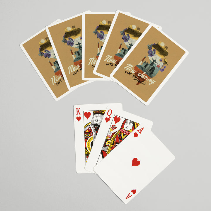 Playing Cards, Cape May, New Jersey, State Photomontage, State Series, 52 Card Deck with Jokers in Box, Unique Art Cards Lantern Press 