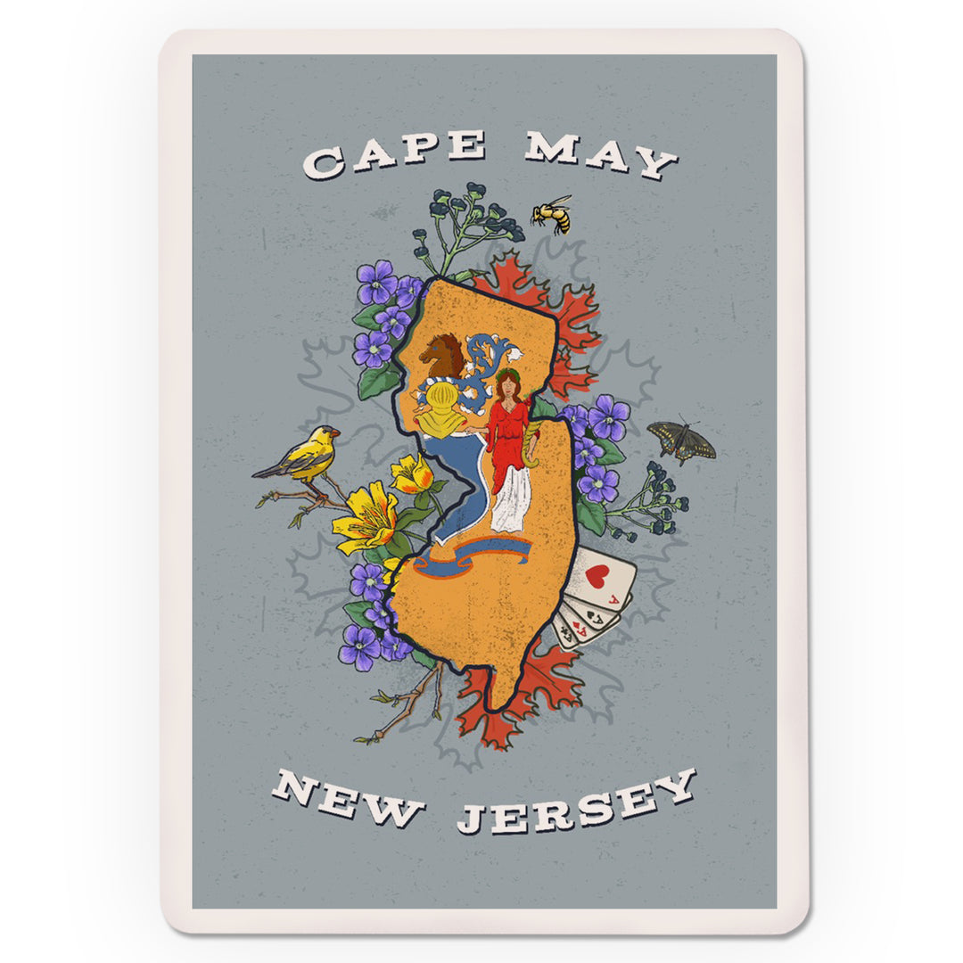 Playing Cards, Cape May, New Jersey, State Treasure Trove, State Series, 52 Card Deck with Jokers in Box, Unique Art Cards Lantern Press 