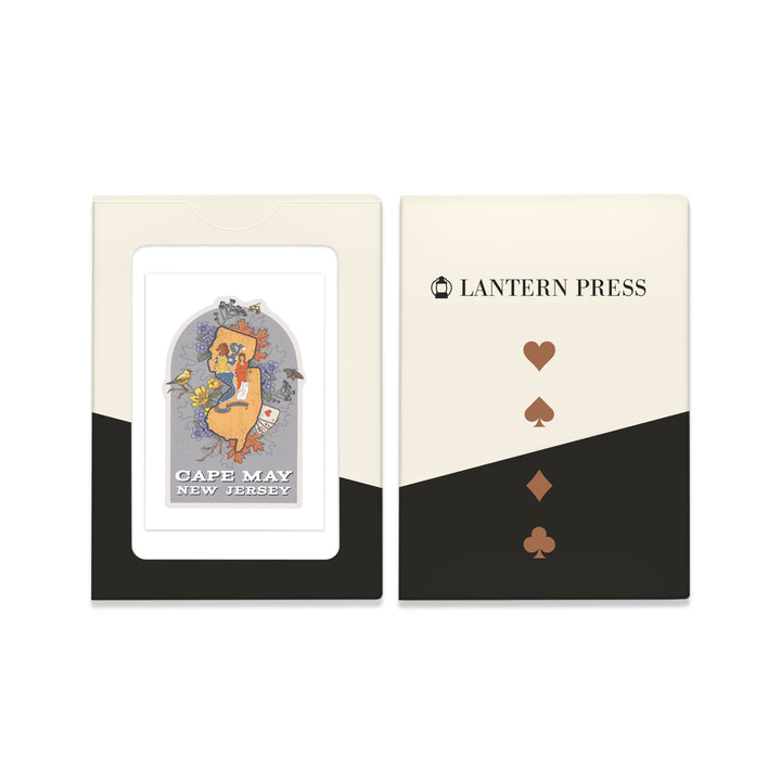 Playing Cards, Cape May, New Jersey, State Treasure Trove, State Series, 52 Card Deck with Jokers in Box, Unique Art Cards Lantern Press 