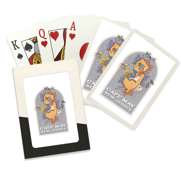 Playing Cards, Cape May, New Jersey, State Treasure Trove, State Series, 52 Card Deck with Jokers in Box, Unique Art Cards Lantern Press 