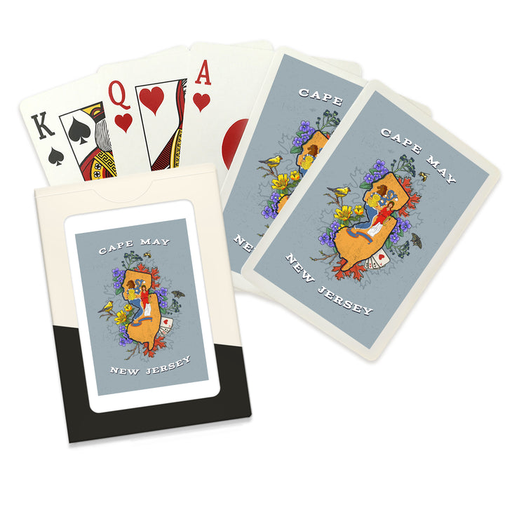 Playing Cards, Cape May, New Jersey, State Treasure Trove, State Series, 52 Card Deck with Jokers in Box, Unique Art Cards Lantern Press 