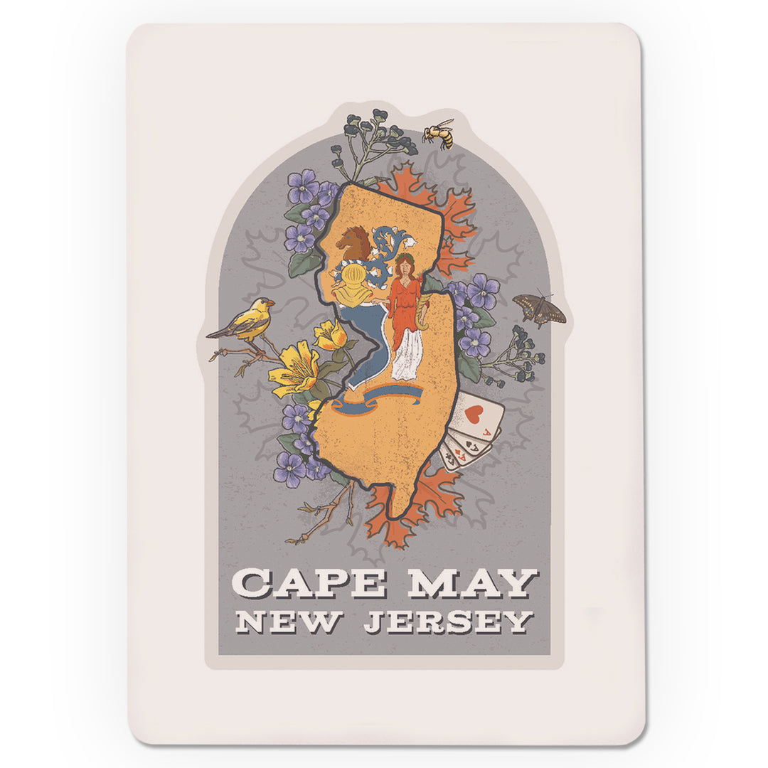Playing Cards, Cape May, New Jersey, State Treasure Trove, State Series, 52 Card Deck with Jokers in Box, Unique Art Cards Lantern Press 