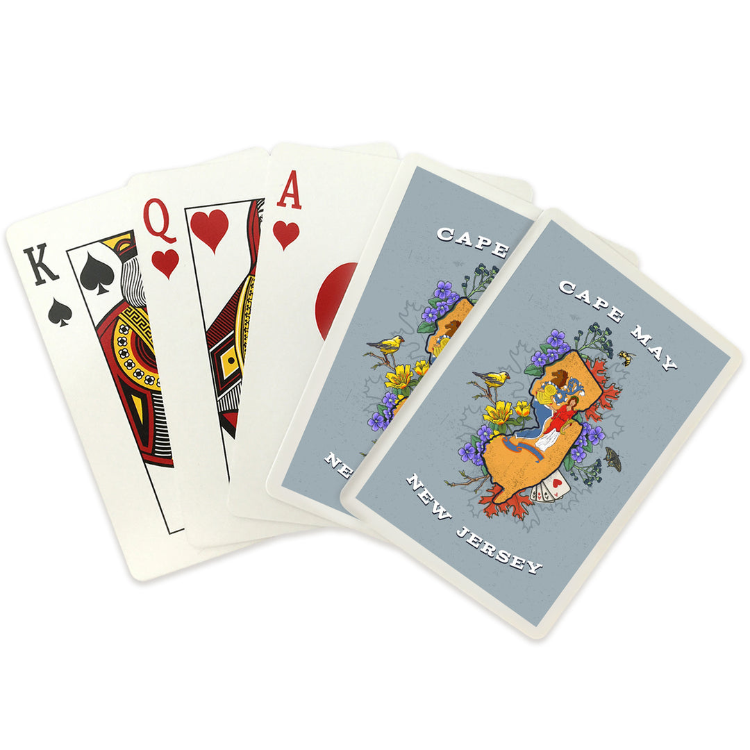 Playing Cards, Cape May, New Jersey, State Treasure Trove, State Series, 52 Card Deck with Jokers in Box, Unique Art Cards Lantern Press 