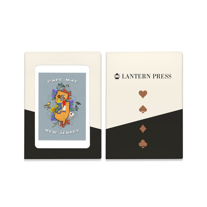 Playing Cards, Cape May, New Jersey, State Treasure Trove, State Series, 52 Card Deck with Jokers in Box, Unique Art Cards Lantern Press 