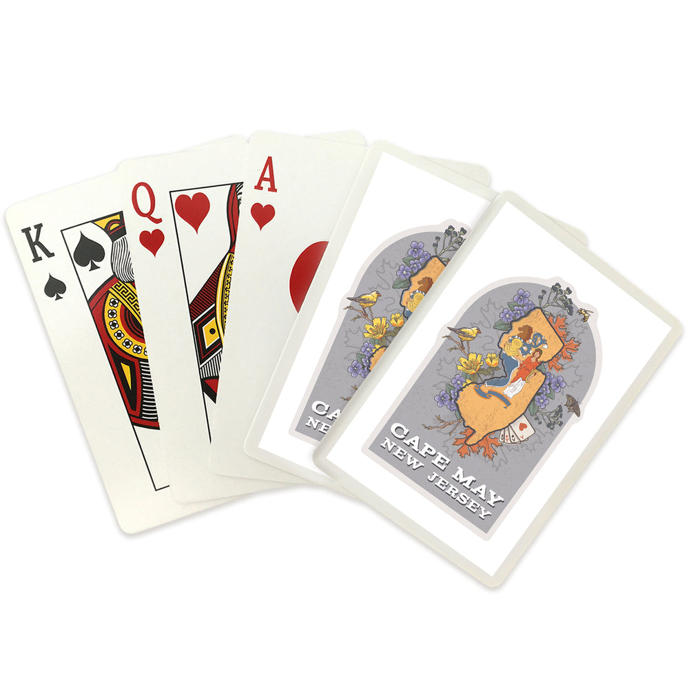 Playing Cards, Cape May, New Jersey, State Treasure Trove, State Series, 52 Card Deck with Jokers in Box, Unique Art Cards Lantern Press 