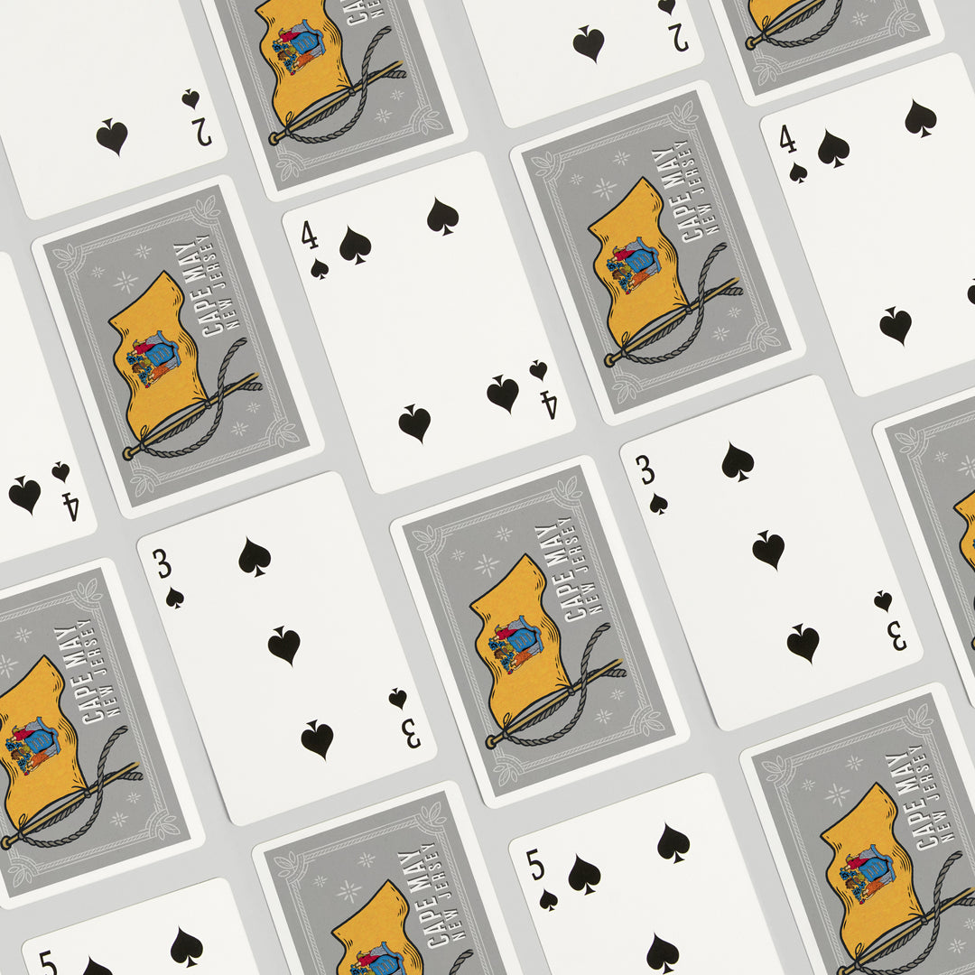 Playing Cards, Cape May, New Jersey, Waving State Flag, State Series, 52 Card Deck with Jokers in Box, Unique Art Cards Lantern Press 