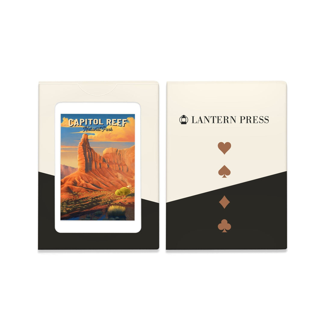 Playing Cards, Capitol Reef National Park, Utah, Oil Painting, 52 Card Deck with Jokers in Box, Unique Art Cards Lantern Press 