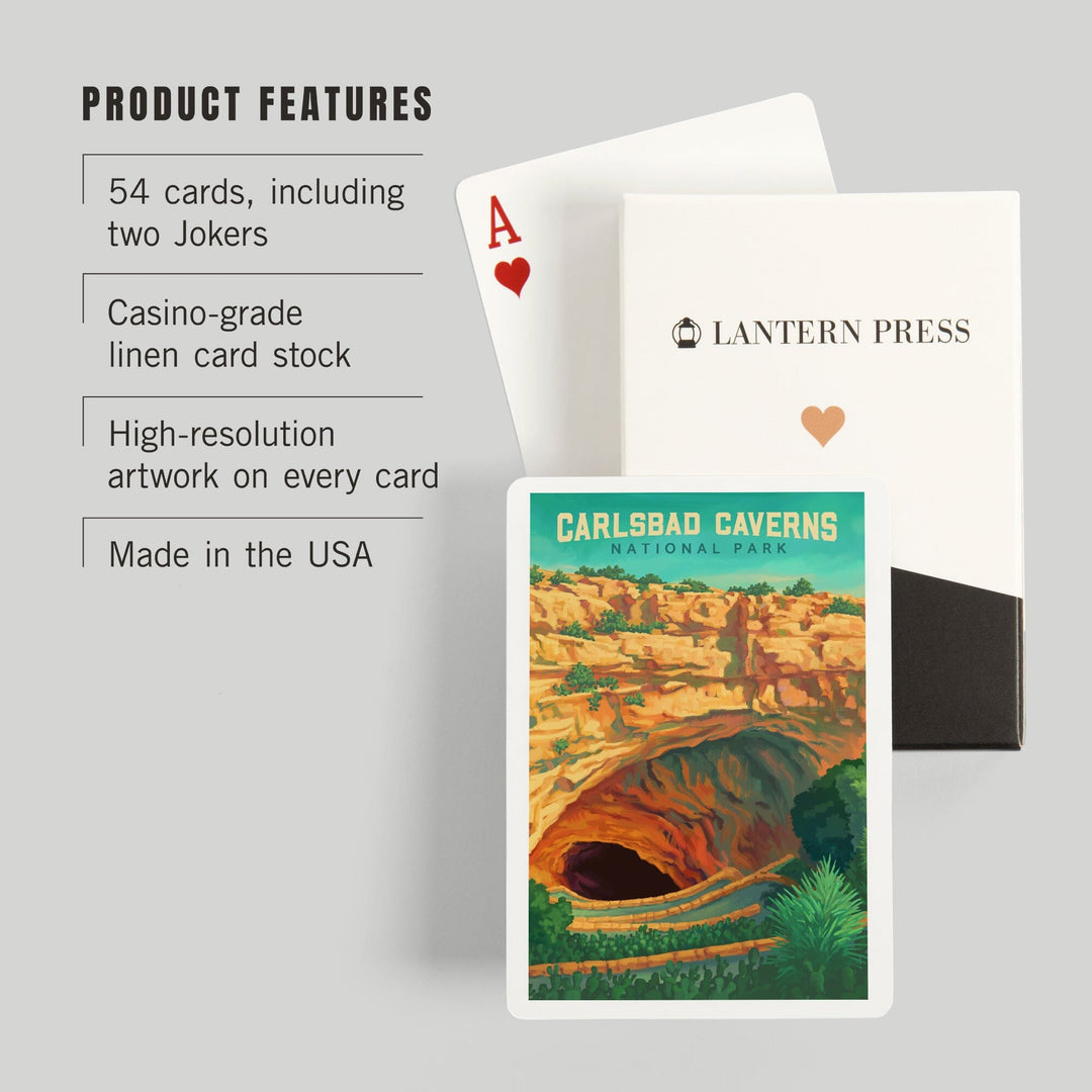 Playing Cards, Carlsbad Caverns National Park, Oil Painting, 52 Card Deck with Jokers in Box, Unique Art Cards Lantern Press 