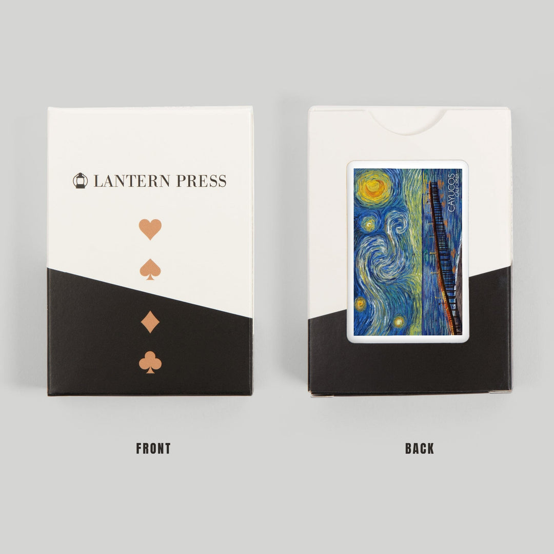Playing Cards, Cayucos, California, Pier, Starry Night, 52 Card Deck with Jokers in Box, Unique Art Cards Lantern Press 