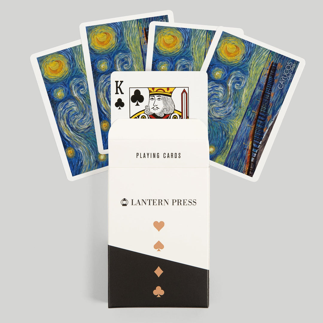 Playing Cards, Cayucos, California, Pier, Starry Night, 52 Card Deck with Jokers in Box, Unique Art Cards Lantern Press 