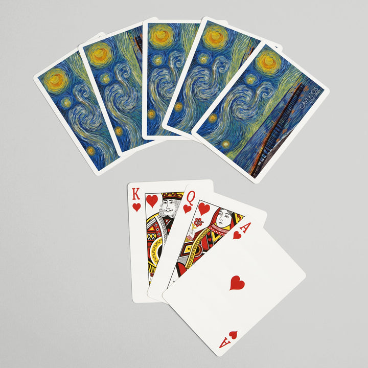 Playing Cards, Cayucos, California, Pier, Starry Night, 52 Card Deck with Jokers in Box, Unique Art Cards Lantern Press 