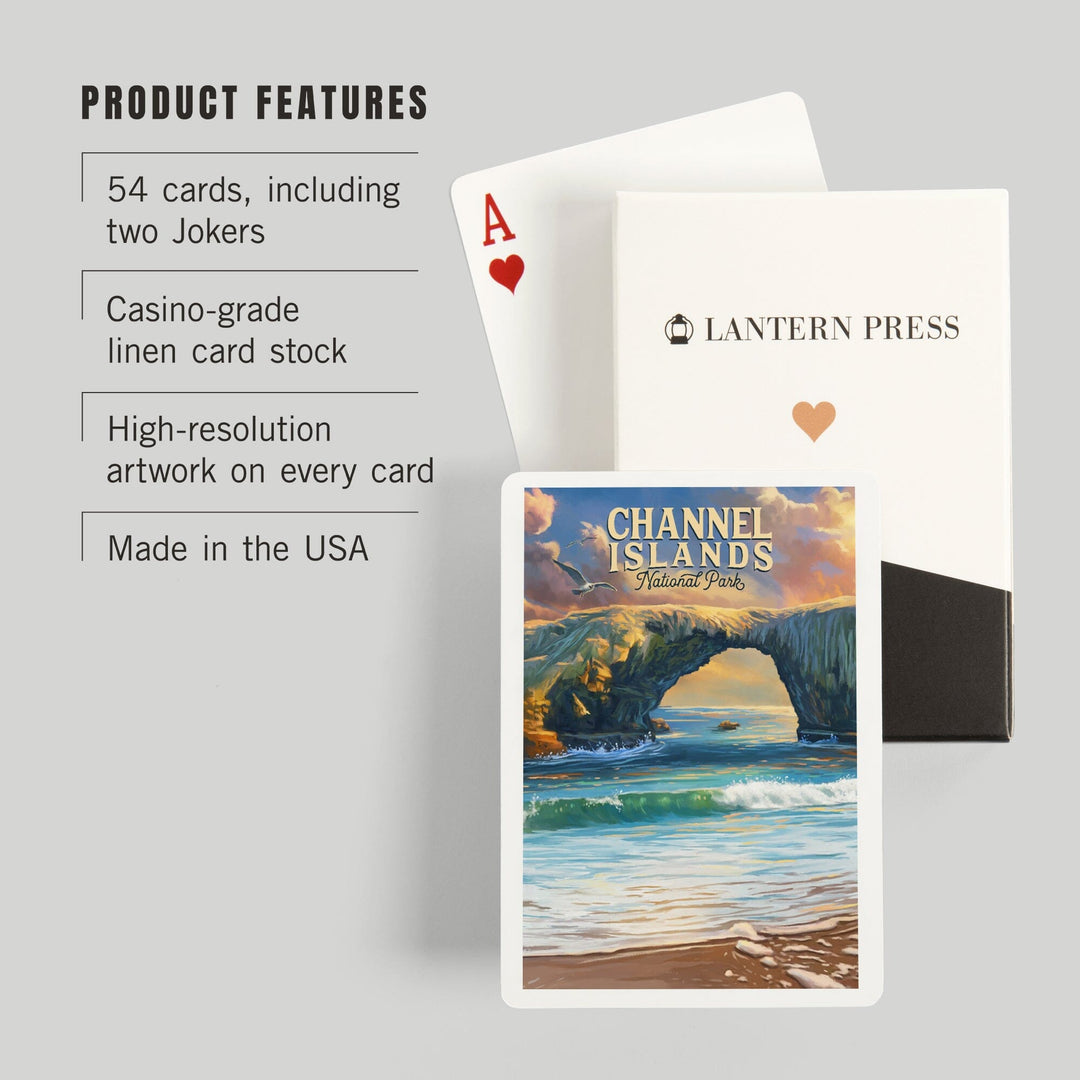 Playing Cards, Channel Islands National Park, California, Oil Painting, 52 Card Deck with Jokers in Box, Unique Art Cards Lantern Press 