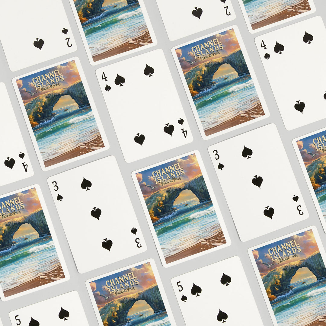 Playing Cards, Channel Islands National Park, California, Oil Painting, 52 Card Deck with Jokers in Box, Unique Art Cards Lantern Press 