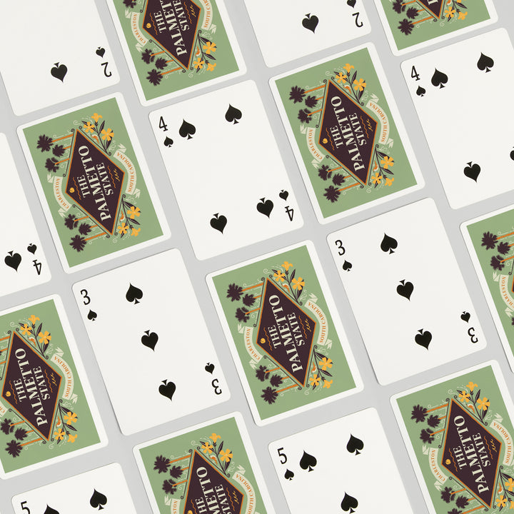 Playing Cards, Charleston, South Carolina, State Motto Crest State Series, 52 Card Deck with Jokers in Box, Unique Art Cards Lantern Press 