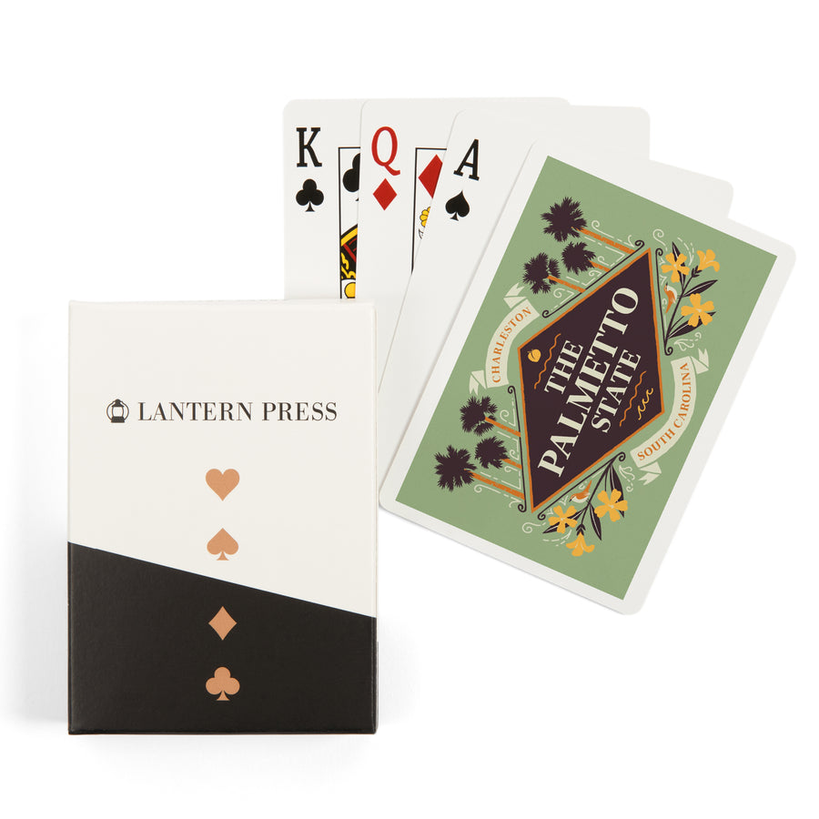 Playing Cards, Charleston, South Carolina, State Motto Crest State Series, 52 Card Deck with Jokers in Box, Unique Art Cards Lantern Press 