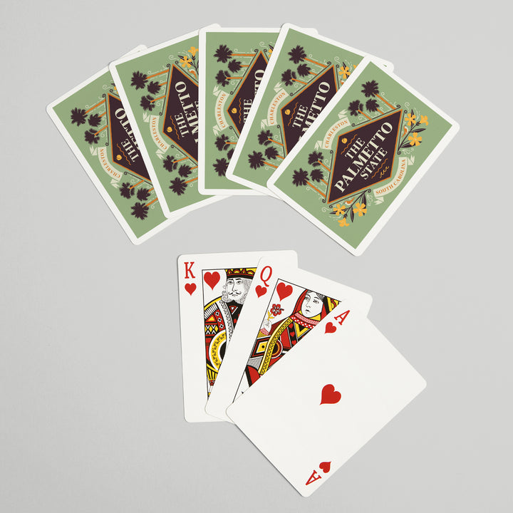 Playing Cards, Charleston, South Carolina, State Motto Crest State Series, 52 Card Deck with Jokers in Box, Unique Art Cards Lantern Press 