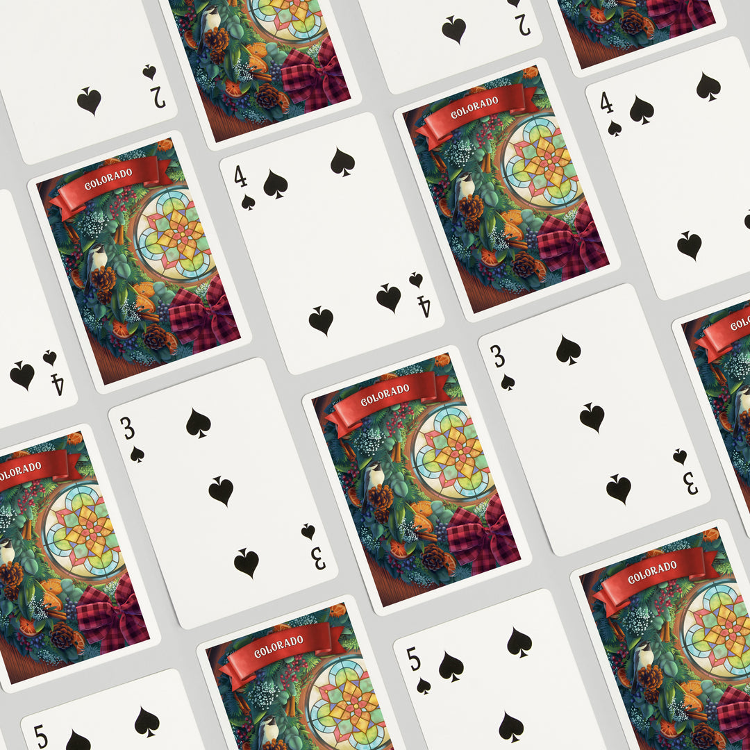 Playing Cards, Colorado, Front Door with Wreath, 52 Card Deck with Jokers in Box, Unique Art Cards Lantern Press 