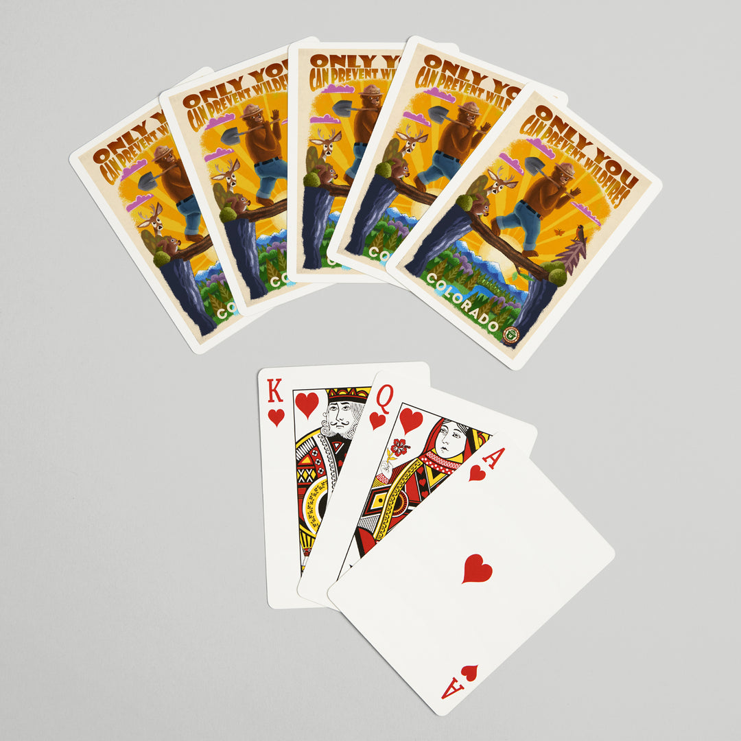 Playing Cards, Colorado, Smokey Bear and Friends, Only You, Mid-Century Inspired, Officially Licensed, 52 Card Deck with Jokers in Box, Unique Art Cards Lantern Press 