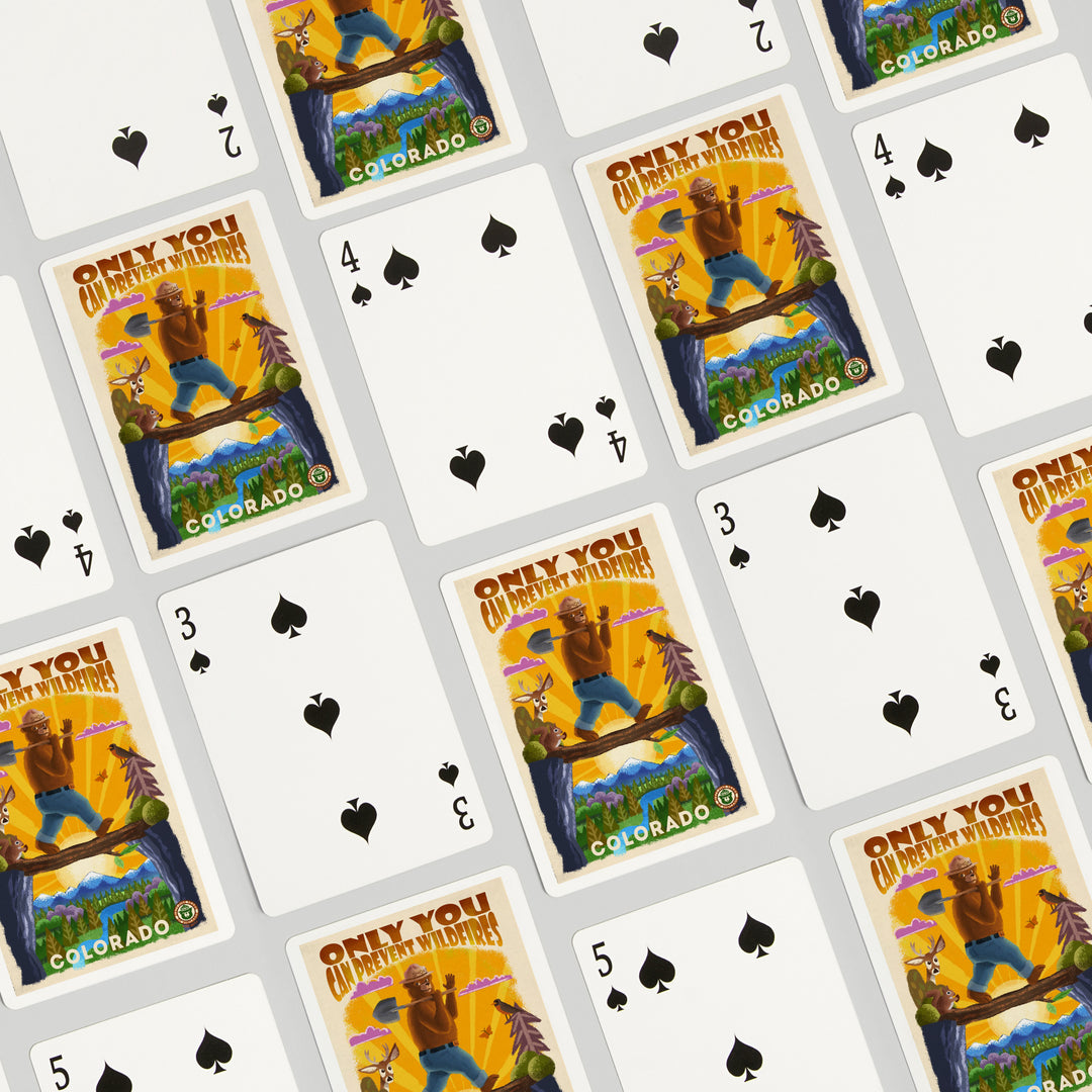 Playing Cards, Colorado, Smokey Bear and Friends, Only You, Mid-Century Inspired, Officially Licensed, 52 Card Deck with Jokers in Box, Unique Art Cards Lantern Press 