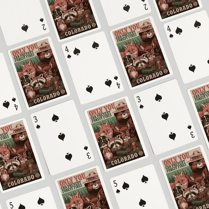 Playing Cards, Colorado, Smokey Bear and Woodland Creatures, Officially Licensed, 52 Card Deck with Jokers in Box, Unique Art Cards Lantern Press 