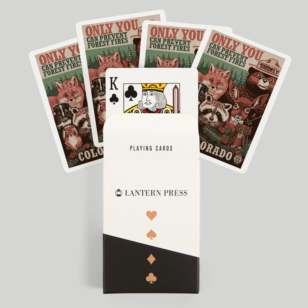 Playing Cards, Colorado, Smokey Bear and Woodland Creatures, Officially Licensed, 52 Card Deck with Jokers in Box, Unique Art Cards Lantern Press 