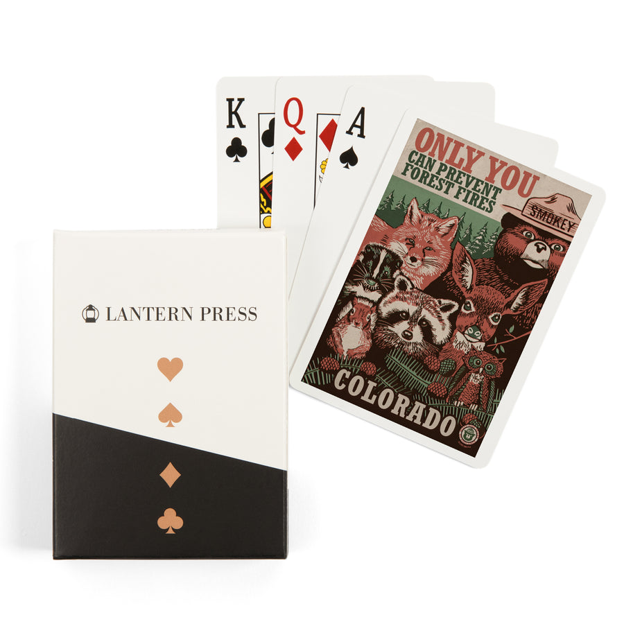Playing Cards, Colorado, Smokey Bear and Woodland Creatures, Officially Licensed, 52 Card Deck with Jokers in Box, Unique Art Cards Lantern Press 