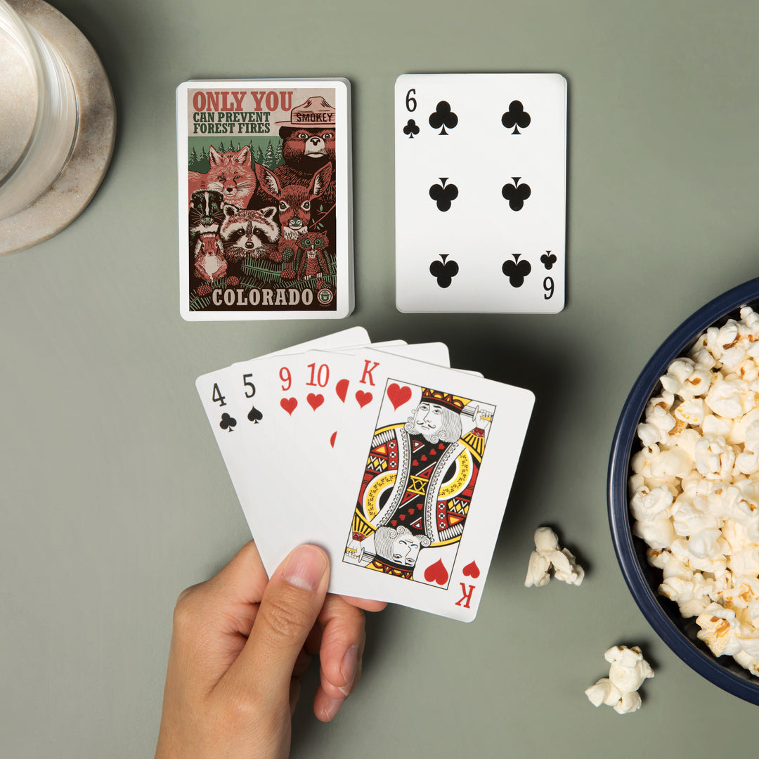 Playing Cards, Colorado, Smokey Bear and Woodland Creatures, Officially Licensed, 52 Card Deck with Jokers in Box, Unique Art Cards Lantern Press 