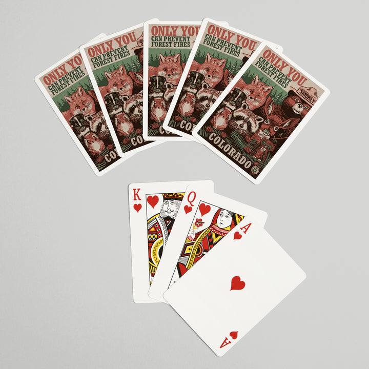 Playing Cards, Colorado, Smokey Bear and Woodland Creatures, Officially Licensed, 52 Card Deck with Jokers in Box, Unique Art Cards Lantern Press 