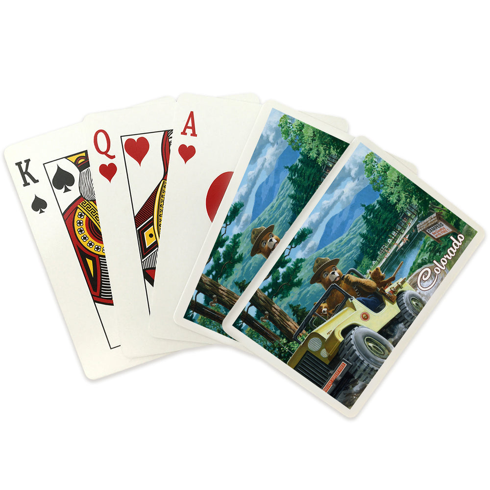 Playing Cards, Colorado, Smokey Bear, Leaving in SUV, Officially Licensed Vintage Artwork, 52 Card Deck with Jokers in Box, Unique Art Cards Lantern Press 