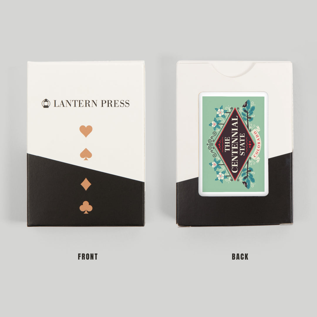 Playing Cards, Colorado, State Motto Crest, State Series, 52 Card Deck with Jokers in Box, Unique Art Cards Lantern Press 