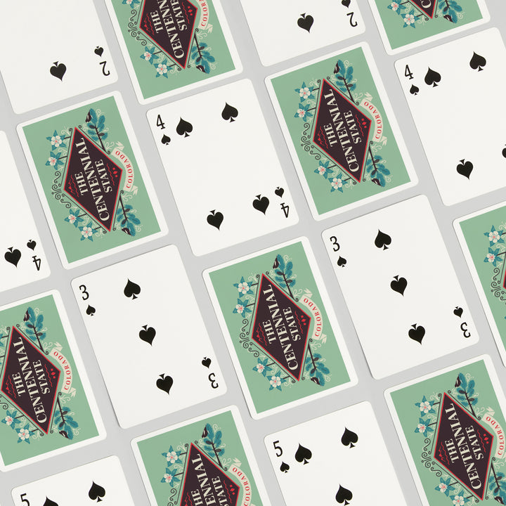 Playing Cards, Colorado, State Motto Crest, State Series, 52 Card Deck with Jokers in Box, Unique Art Cards Lantern Press 