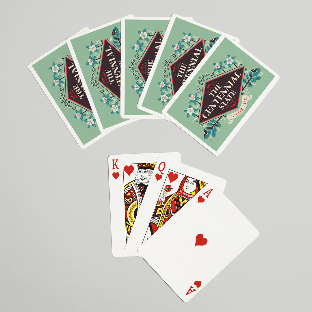 Playing Cards, Colorado, State Motto Crest, State Series, 52 Card Deck with Jokers in Box, Unique Art Cards Lantern Press 
