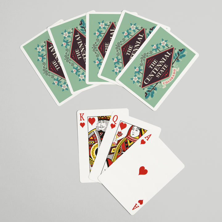 Playing Cards, Colorado, State Motto Crest, State Series, 52 Card Deck with Jokers in Box, Unique Art Cards Lantern Press 