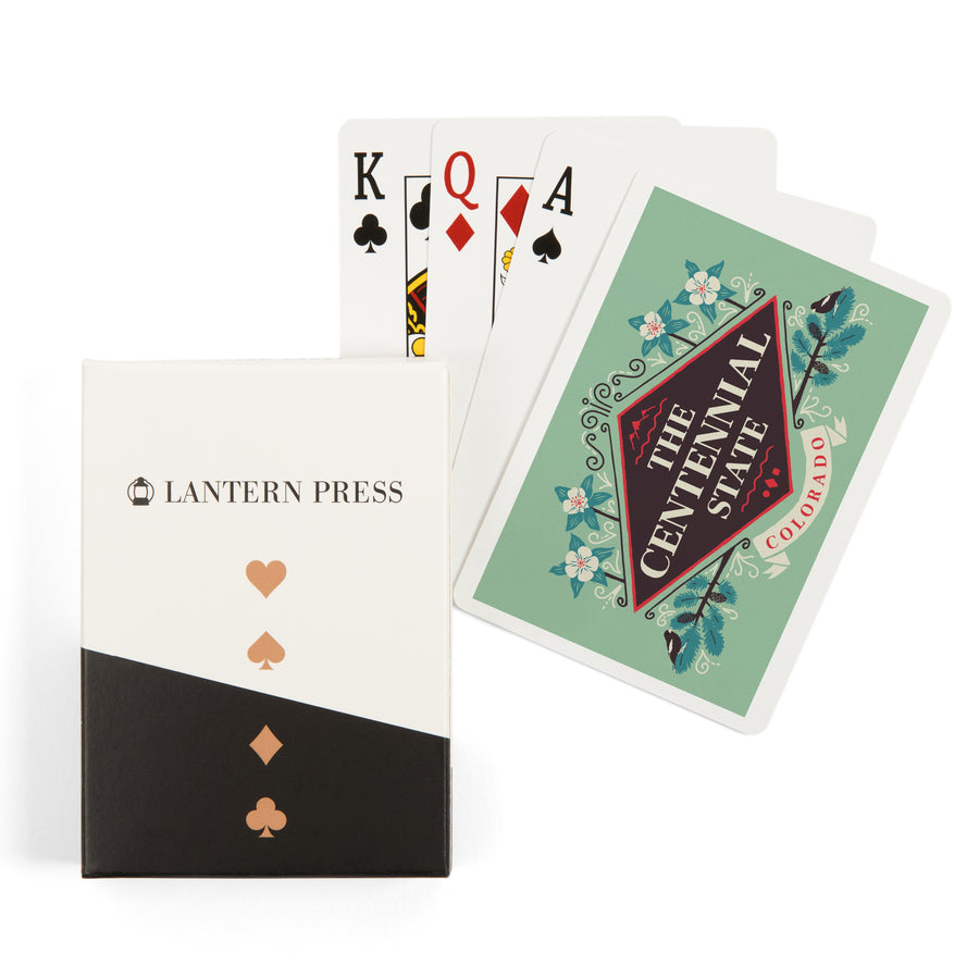 Playing Cards, Colorado, State Motto Crest, State Series, 52 Card Deck with Jokers in Box, Unique Art Cards Lantern Press 