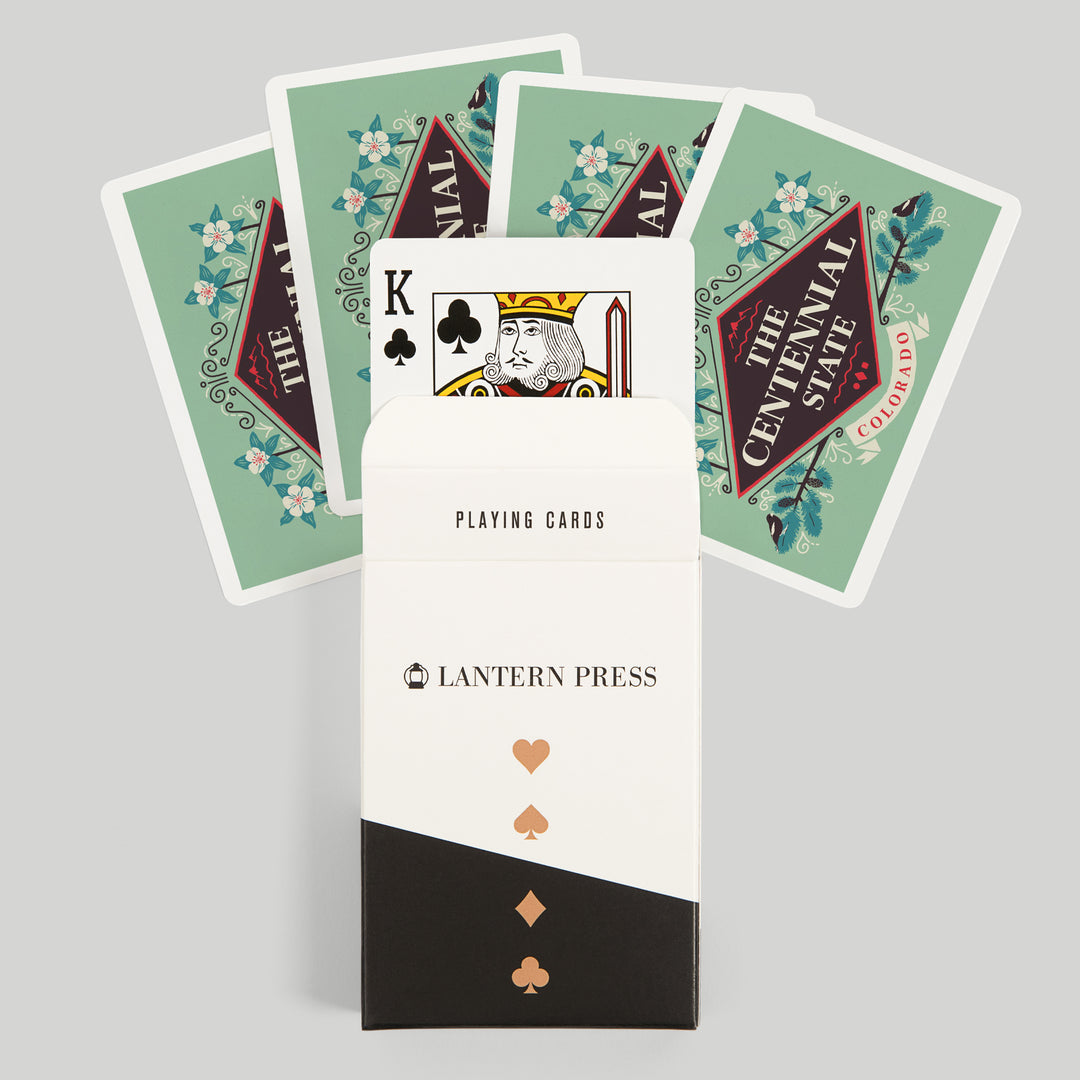 Playing Cards, Colorado, State Motto Crest, State Series, 52 Card Deck with Jokers in Box, Unique Art Cards Lantern Press 