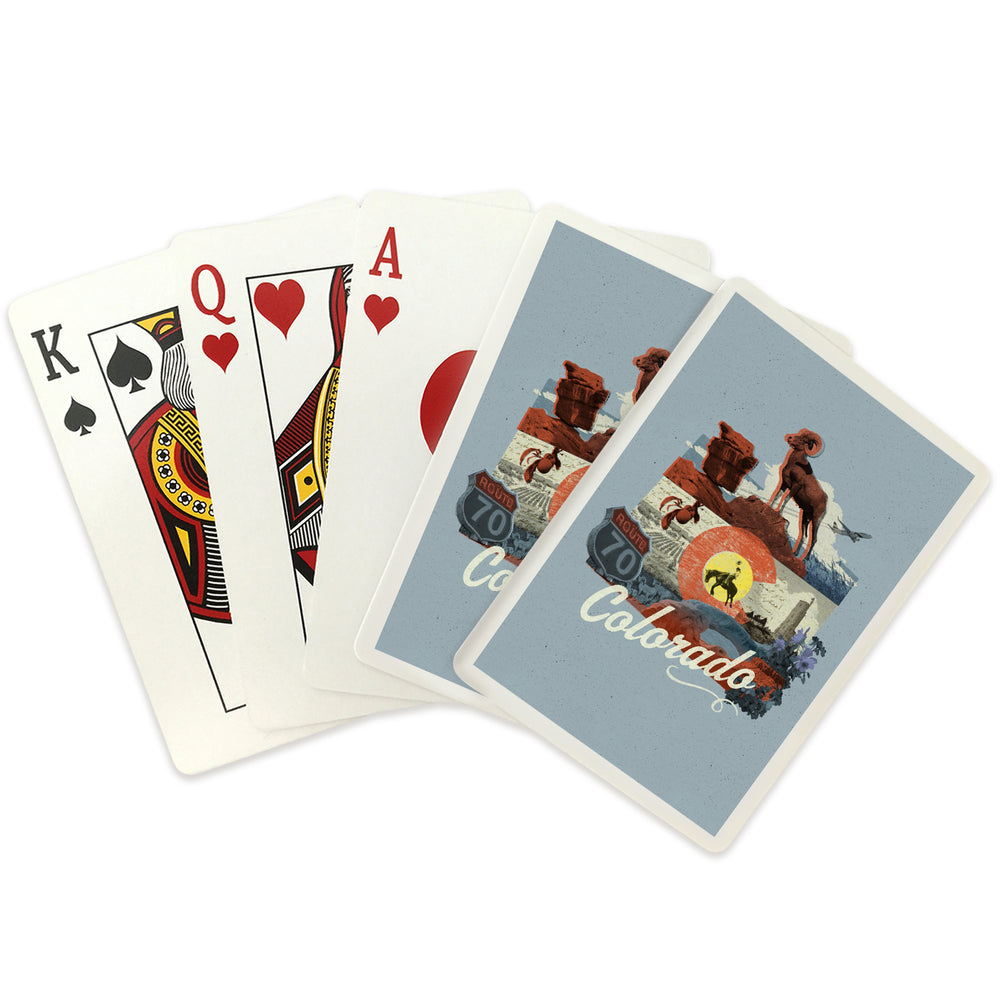 Playing Cards, Colorado, State Photomontage, State Series, 52 Card Deck with Jokers in Box, Unique Art Cards Lantern Press 