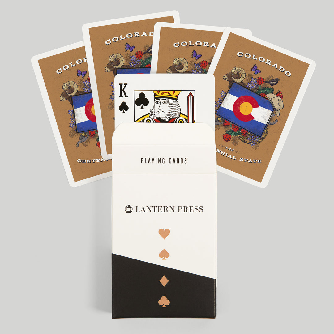 Playing Cards, Colorado, State Treasure Trove, State Series, 52 Card Deck with Jokers in Box, Unique Art Cards Lantern Press 