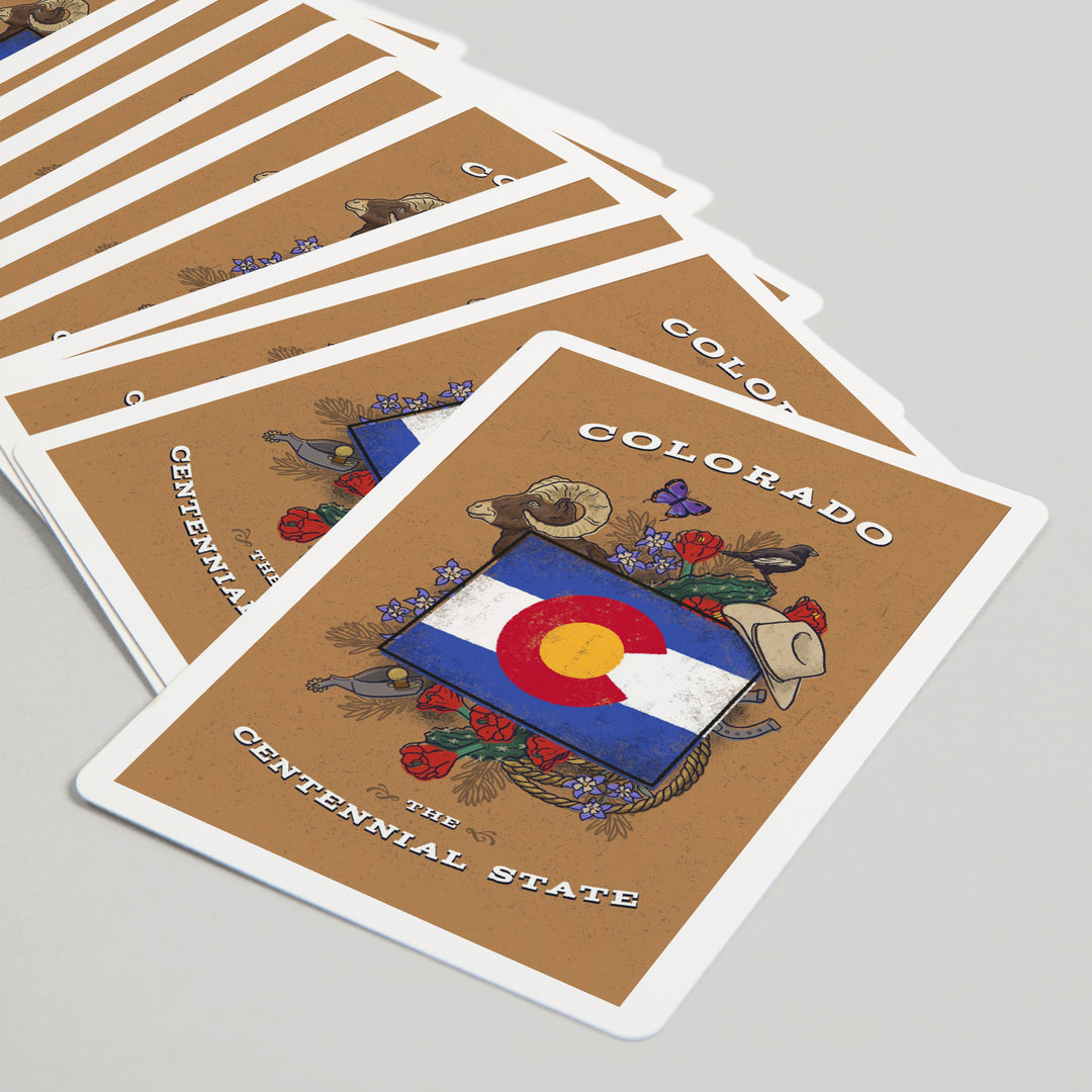Playing Cards, Colorado, State Treasure Trove, State Series, 52 Card Deck with Jokers in Box, Unique Art Cards Lantern Press 