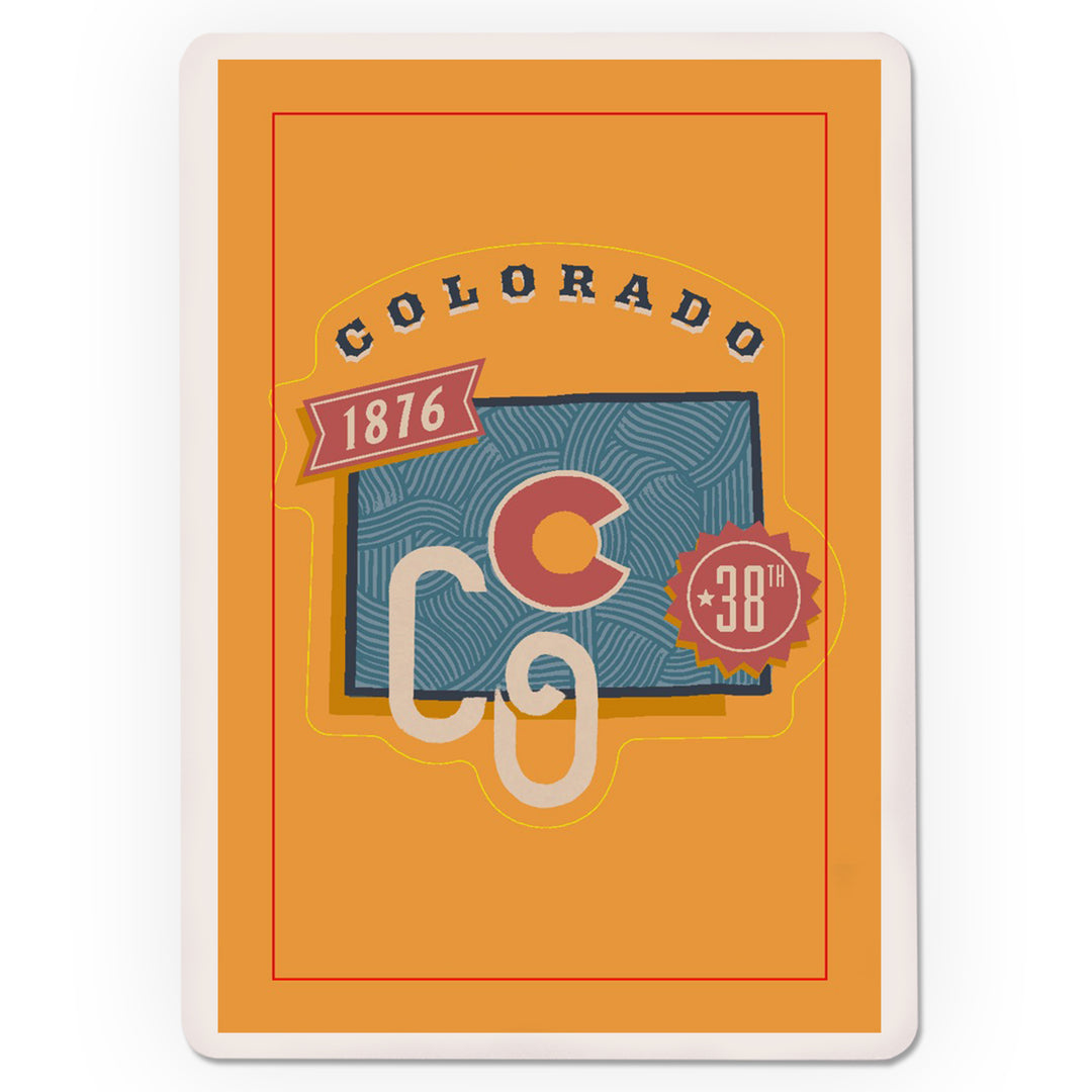 Playing Cards, Colorado, Statehood, State Series, 52 Card Deck with Jokers in Box, Unique Art Cards Lantern Press 