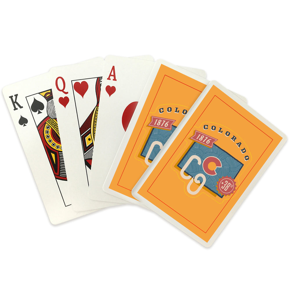 Playing Cards, Colorado, Statehood, State Series, 52 Card Deck with Jokers in Box, Unique Art Cards Lantern Press 