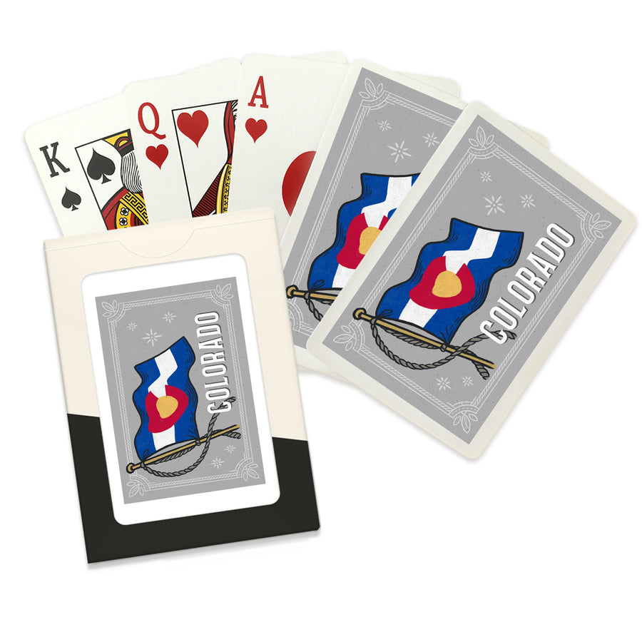 Playing Cards, Colorado, Waving State Flag, State Series, 52 Card Deck with Jokers in Box, Unique Art Cards Lantern Press 
