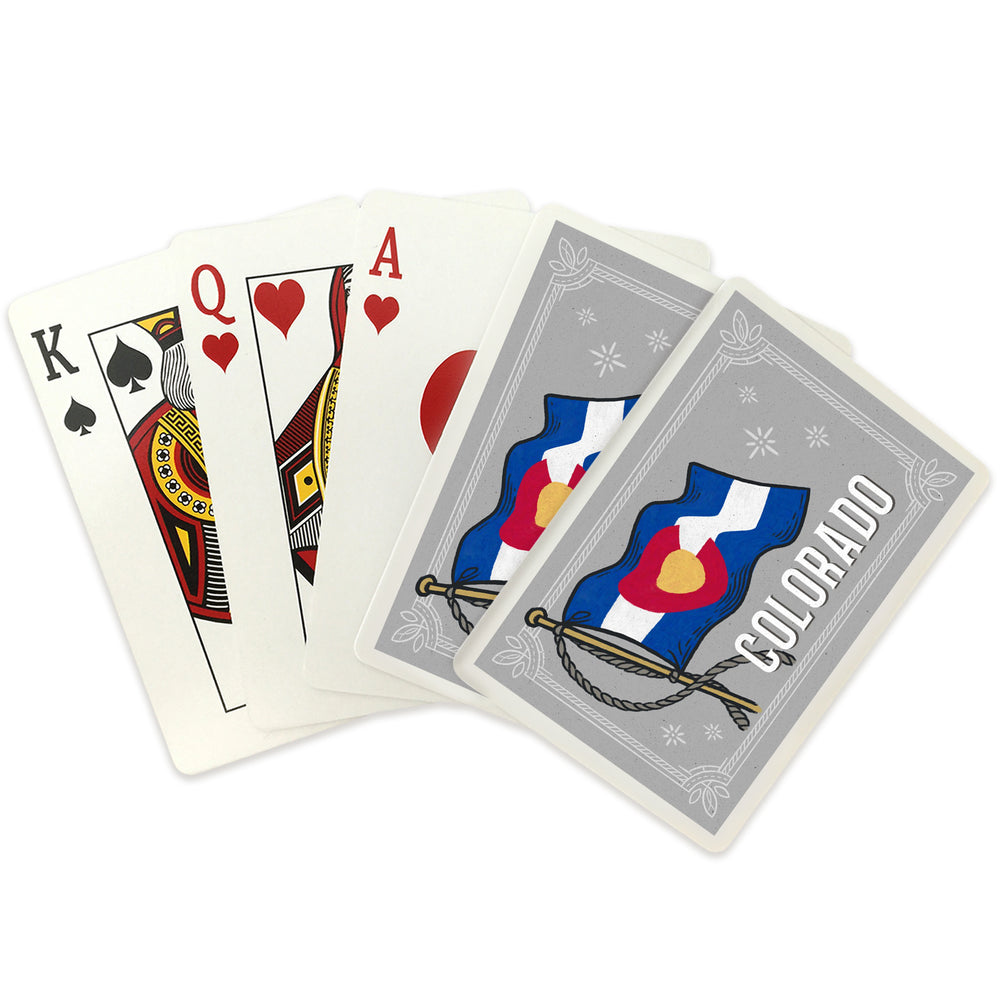 Playing Cards, Colorado, Waving State Flag, State Series, 52 Card Deck with Jokers in Box, Unique Art Cards Lantern Press 