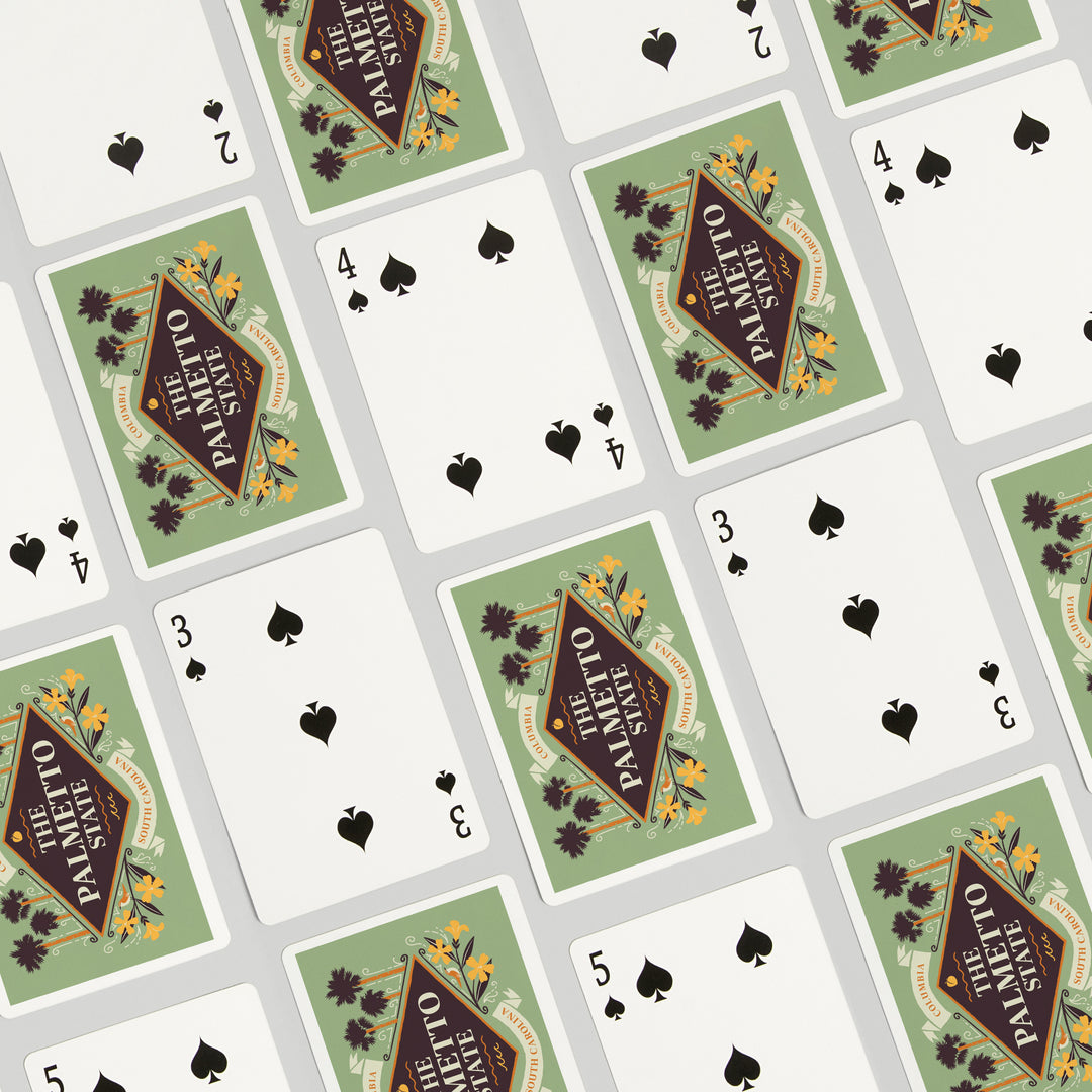 Playing Cards, Columbia, South Carolina, State Motto Crest, State Series, 52 Card Deck with Jokers in Box, Unique Art Cards Lantern Press 