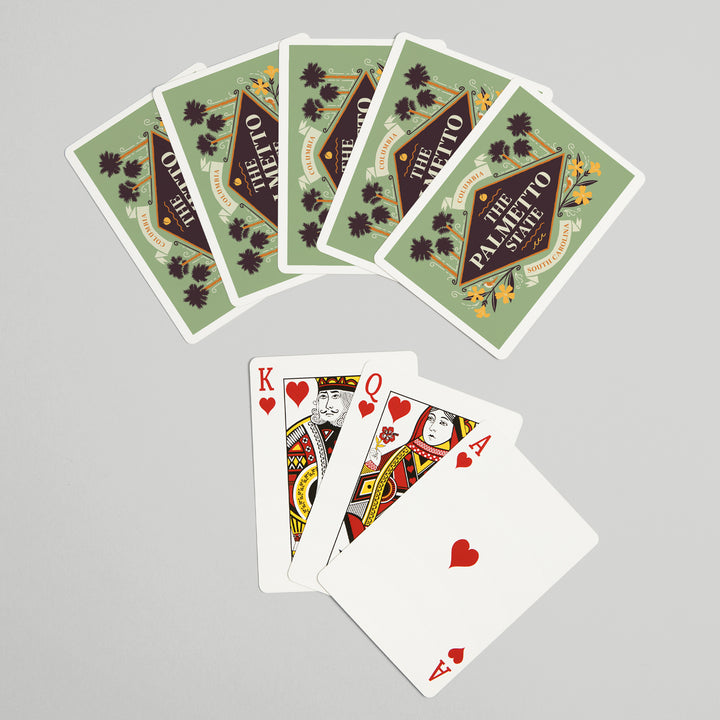 Playing Cards, Columbia, South Carolina, State Motto Crest, State Series, 52 Card Deck with Jokers in Box, Unique Art Cards Lantern Press 