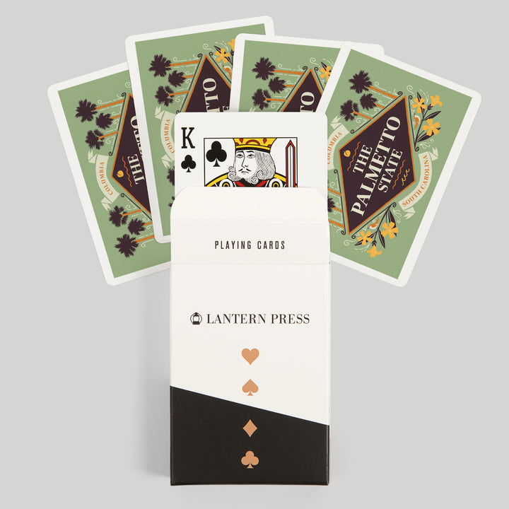 Playing Cards, Columbia, South Carolina, State Motto Crest, State Series, 52 Card Deck with Jokers in Box, Unique Art Cards Lantern Press 