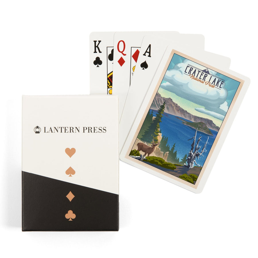 Playing Cards, Crater Lake National Park, Lithograph National Park Series, 52 Card Deck with Jokers in Box, Unique Art Cards Lantern Press 
