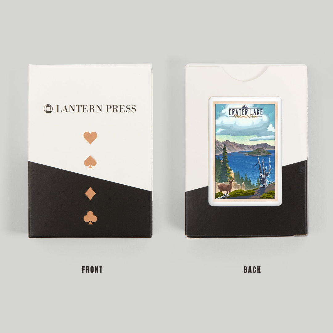 Playing Cards, Crater Lake National Park, Lithograph National Park Series, 52 Card Deck with Jokers in Box, Unique Art Cards Lantern Press 