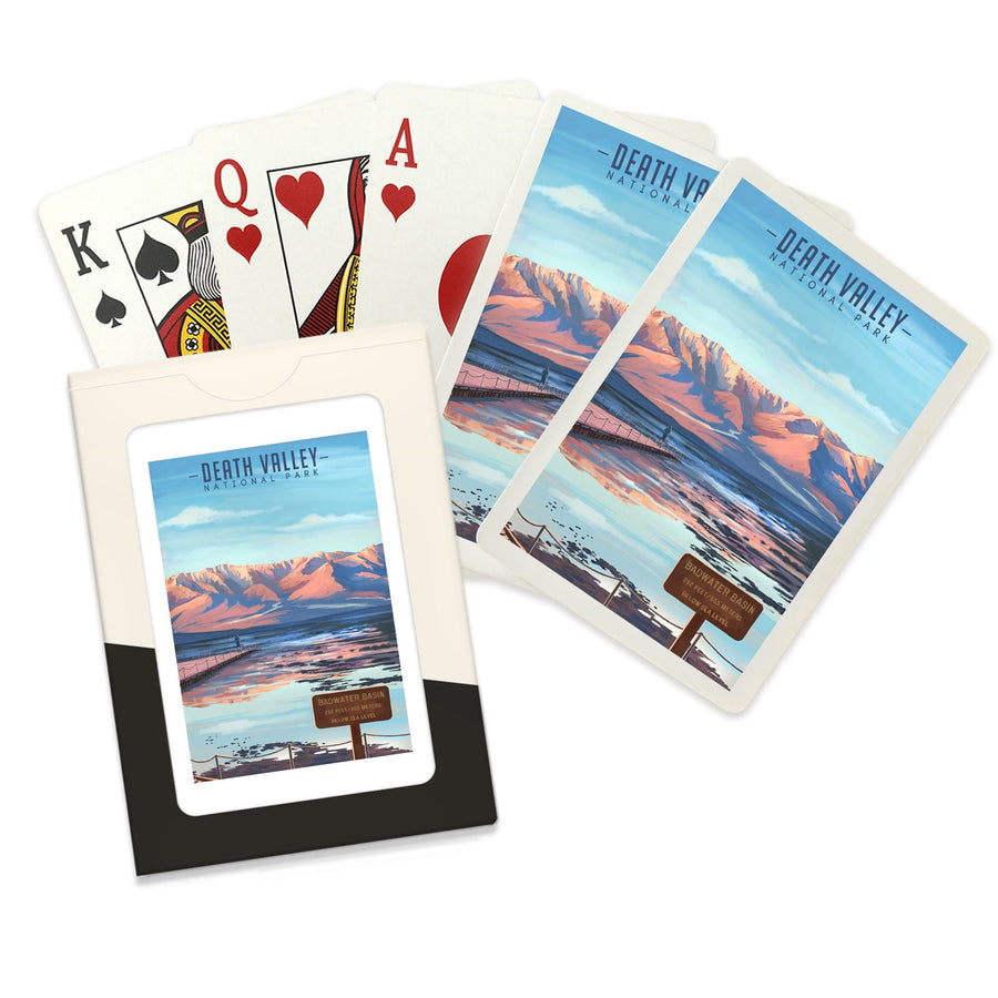 Playing Cards, Death Valley National Park, California, Badwater Basin, Oil Painting, 52 Card Deck with Jokers in Box, Unique Art Cards Lantern Press 