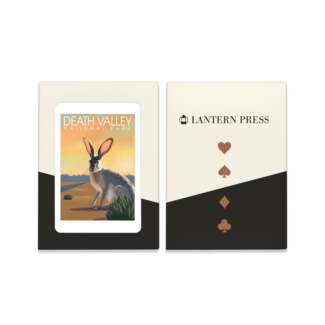 Playing Cards, Death Valley National Park, California, Lithograph, Jackrabbit, 52 Card Deck with Jokers in Box, Unique Art Cards Lantern Press 