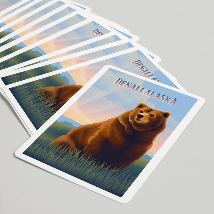 Playing Cards, Denali, Alaska, Lithograph Wildlife Series, Grizzly Bear, 52 Card Deck with Jokers in Box, Unique Art Cards Lantern Press 